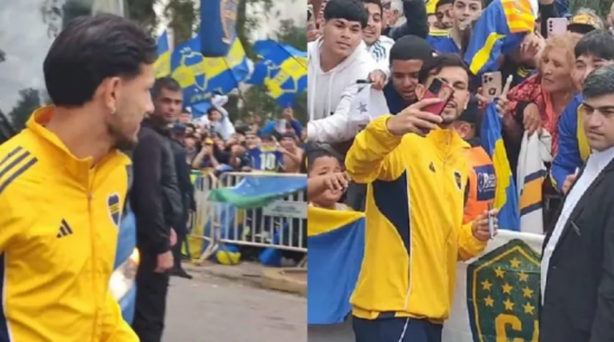 Locura xeneize en Santiagueño: Paredes fue el centro del recibimiento
