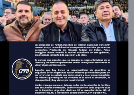 Clubes del interior, firmes con Toviggino.